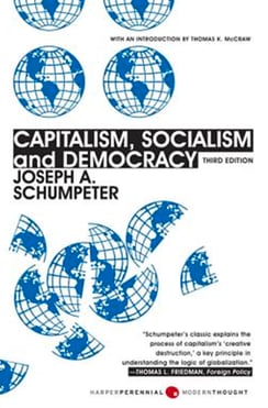 Book cover for Capitalism, Socialism and Democracy by Joseph A. Schumpeter