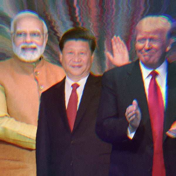 Composite image of Narendra Modi, President Xi Jinping and Donald Trump.