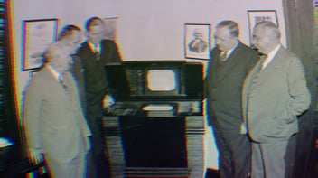FCC commissioners inspect the latest in television, December 1, 1939.