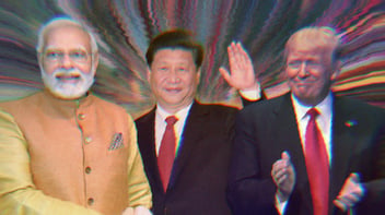 Composite image of Narendra Modi, President Xi Jinping and Donald Trump.