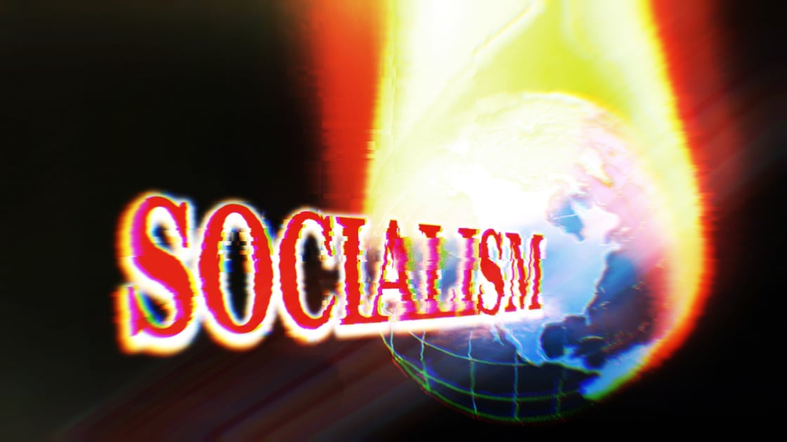 Text that says Socialism over a globe