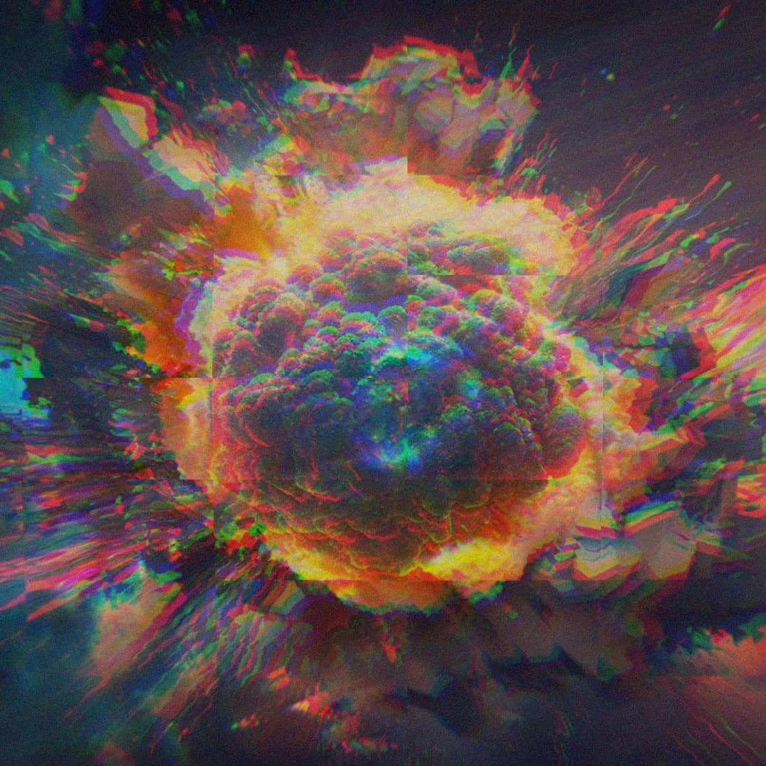 A colorful explosive burst in the sky.
