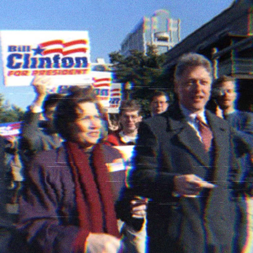 Bill Clinton campaigning on S. Adams St. in Tallahassee during the 1992 presidential election.