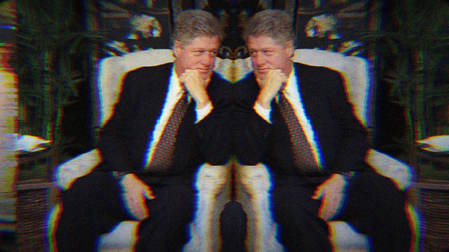 Bill Clinton in an armchair.