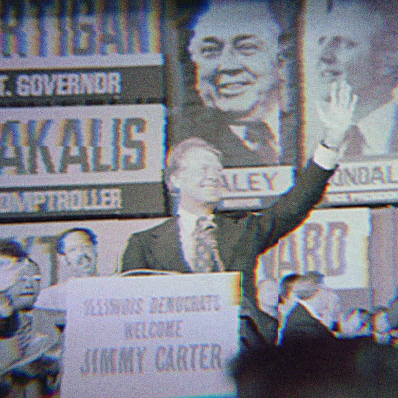 Jimmy Carter and Mayor Richard J. Daley at the Illinois State Democratic Convention in Chicago, Illinois