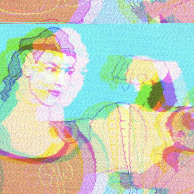 Still from Disney’s Hercules, with AOC’s face on Hercules’ body. Hercules is flexing his arm while Phil measures his bicep.