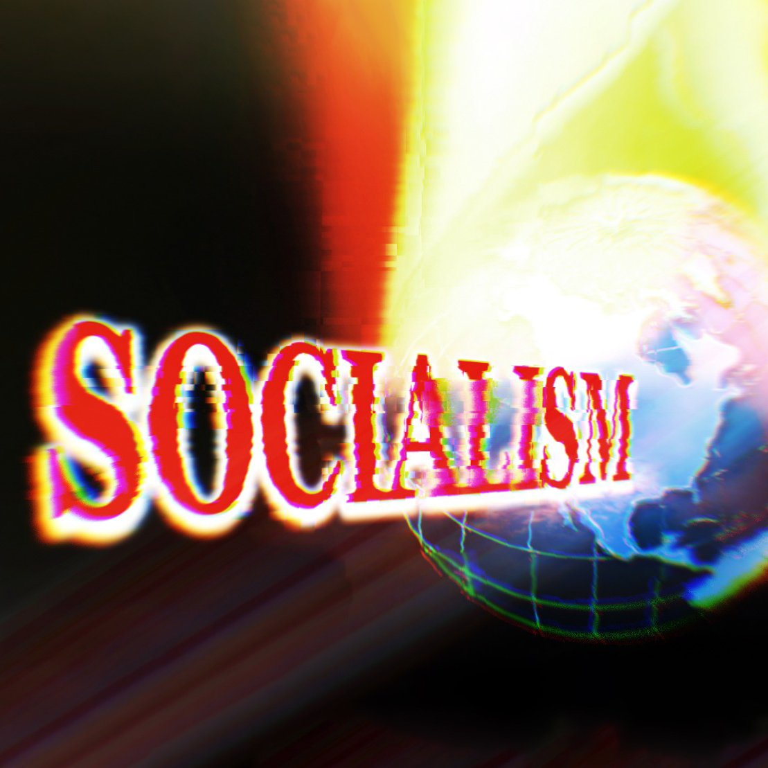 Text that says Socialism over a globe.