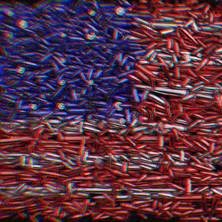 The American Flag made out of bullets