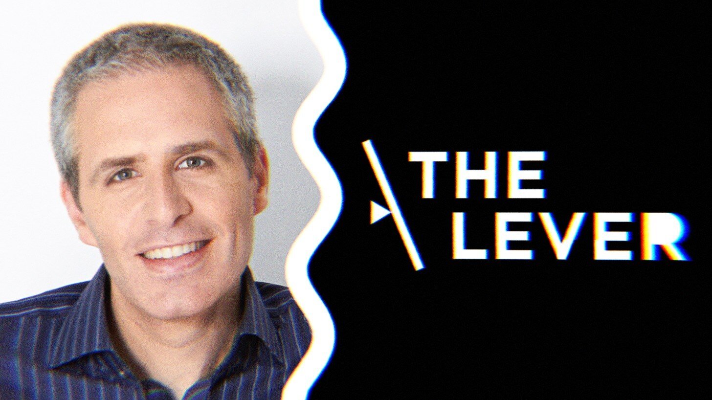 An image of David Sirota next to the logo for his media company, The Lever.