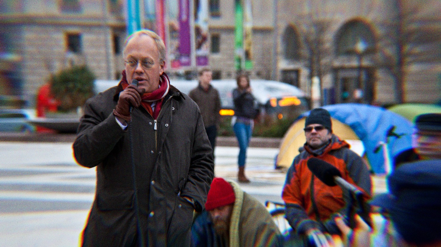 Chris Hedges Speaking at an event.