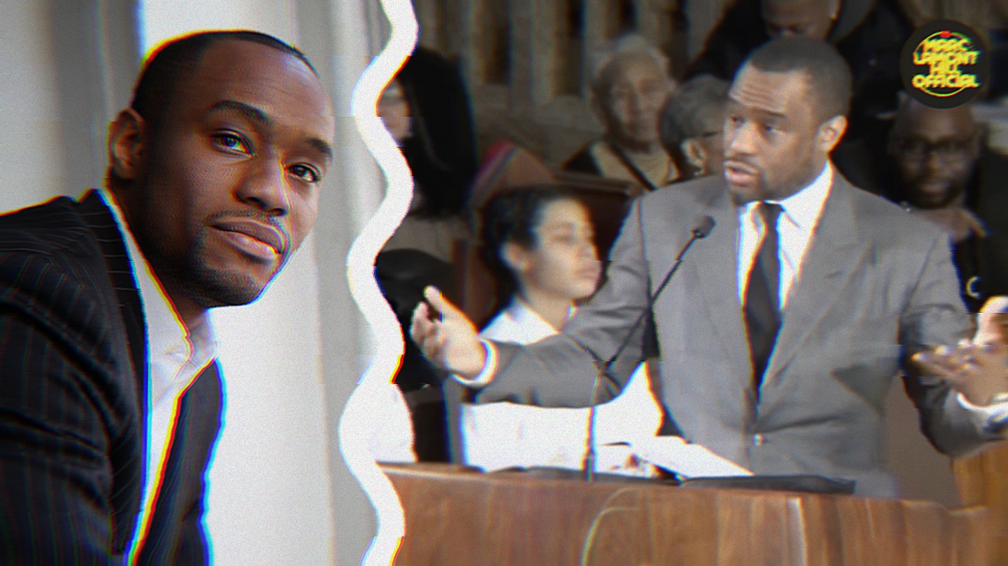 Two images of Marc Lamont Hill with his official logo.